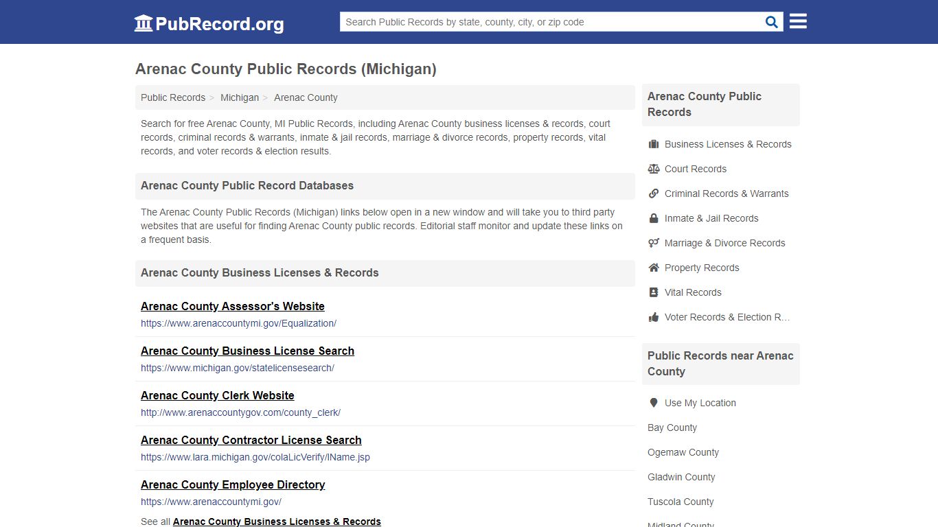 Free Arenac County Public Records (Michigan Public Records)